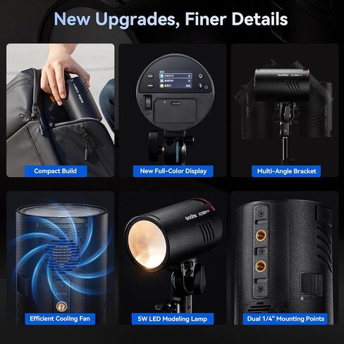 Godox AD100 Pro II AD100ProII Pocket Flash, 100Ws Strobe Light One-Touch Sync with X3/X3Pro, 2.4G TTL 1/8000s HSS,490 Full Power Flashes,0.01~1.5s Recycle Time (AD100ProII) in Kuwait