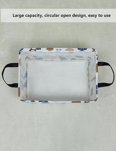 Rectangular Collapsible Laundry Basket with Side Handles, Colorful Bear | 14.9×10.2×9.1in storage for sundries, clothes, items. Smooth grip for easy moving. Folds flat to save space in Kuwait