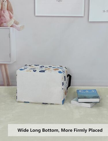 Rectangular Collapsible Laundry Basket with Side Handles, Colorful Bear | 14.9×10.2×9.1in storage for sundries, clothes, items. Smooth grip for easy moving. Folds flat to save space in Kuwait