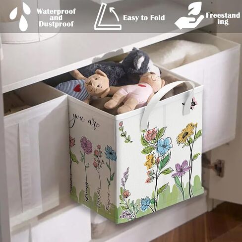 Runtoo Christian Bible Verse Floral Nursery Decor Baby Basket Religious Spiritual Inspirational Baby Shower Decorations Boys Gift Basket Toddler Toy Box Laundry Hamper Closet Storage Bins in Kuwait
