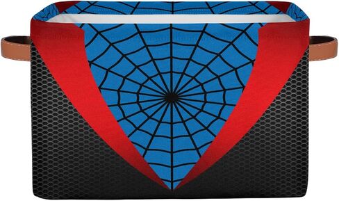 Nursery Decor Storage Bins - Blue Red Spider Web Large Collapsible Rectangle Shelf Closet Organizer Baskets for Kids Dirty Clothes,Bedroom,Bathroom,Toy Bin,Gift Basket in Kuwait