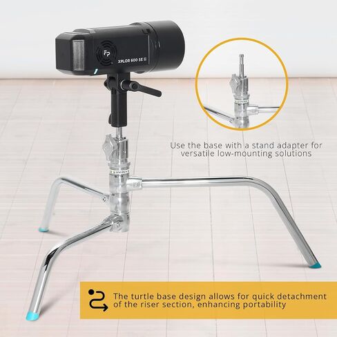 Flashpoint 20" Quick Sliding Leg C-Stand Kit with 2.5" Grip Head & 20" Grip Arm (Chrome) in Kuwait