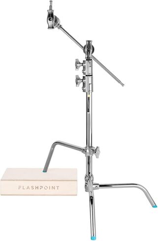 Flashpoint 20" Quick Sliding Leg C-Stand Kit with 2.5" Grip Head & 20" Grip Arm (Chrome) in Kuwait