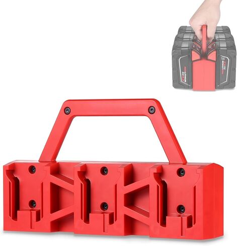 Sivsis Portable De.Walt Battery Holder, 6-Slot Storage and Wall Mount | Heavy-Duty ABS Holder Fits De.Walt 20V/60V Batteries for Easy Transport and Quick Access in Garages or Workshops in Kuwait