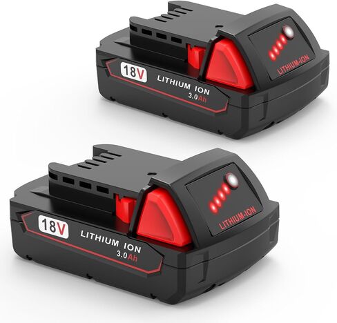 3.0Ah Replacement Battery for Milwaukee M18 Battery 48-11-1850 48-11-1852 48-11-1830, Compatible with Milwaukee 18V Battery Cordless Power Tools in Saudi Arabia