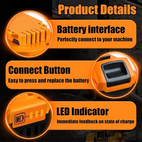 Replacement for Dewalt 20V MAX Battery 8.0Ah 2-Pack Lithium Batteries | Compatible with Dewalt DCB208, DCB200, DCB206, DCB205, DCB204, DCB203, DCB180, Longer Runtime for Dewalt Cordless Tools in Saudi Arabia