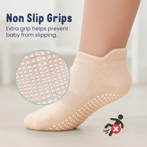 GOTS Organic Cotton Blend Ankle Toddler Socks 6M-12M-2t-3t-4t-5t Baby Gift | Oeko-Tex Certified, Ankle Socks, 6 Pair Baby Socks, Boys Socks, Blush Pink, Unisex Design, 6-12 Months, Snug ribbed cuff in Kuwait