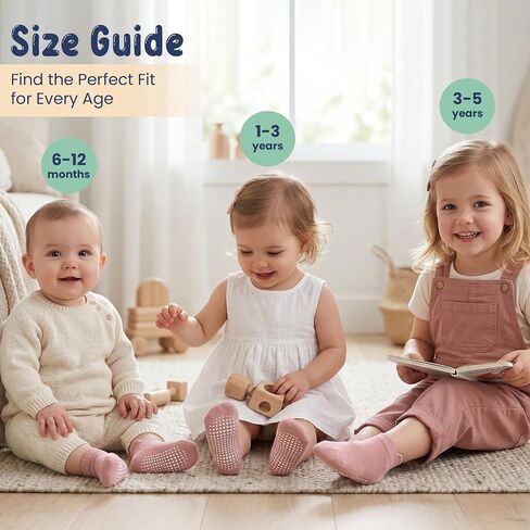 GOTS Organic Cotton Blend Ankle Toddler Socks 6M-12M-2t-3t-4t-5t Baby Gift | Oeko-Tex Certified, Ankle Socks, 6 Pair Baby Socks, Boys Socks, Blush Pink, Unisex Design, 6-12 Months, Snug ribbed cuff in Kuwait