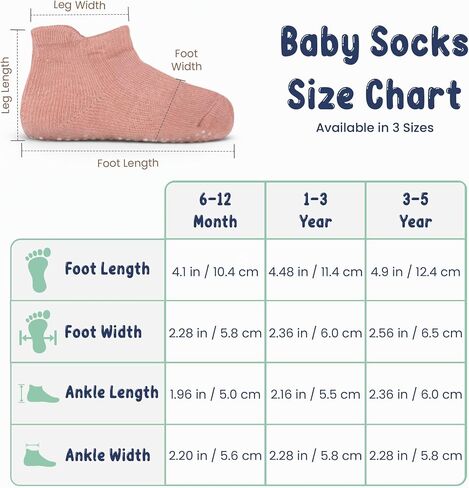 GOTS Organic Cotton Blend Ankle Toddler Socks 6M-12M-2t-3t-4t-5t Baby Gift | Oeko-Tex Certified, Ankle Socks, 6 Pair Newborn Socks, Kids Socks, Blush Pink, Unisex Design, 1-3 Years, Ultra-soft knit in Kuwait