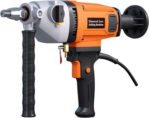 8" Core Drill Machine with Stand and 4.25" Bit, 2500W Pure Copper Motor, 23.6" Depth Heavy Duty Wet Dry Rig for Concrete, Brick, Stone in Kuwait