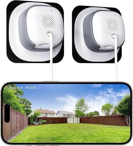 No Drill 2K Window Camera with Angled Mount, 5GHz&2.4GHz WiFi Indoor Camera for Home Security for Outdoor Monitoring, Anti-Glare Color Night Vision, 24/7 Recording, Free Human/Car/Pet Detection, Alexa in Kuwait