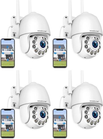 WiFi Security Cameras Wireless Outdoor with Plug-in 24/7 Video Surveillance | Cameras for Home Security Outdoor WiFi, Spotlight Color Night Vision, Human Motion Detection, PTZ Auto Tracking, Two Way Talk in Kuwait