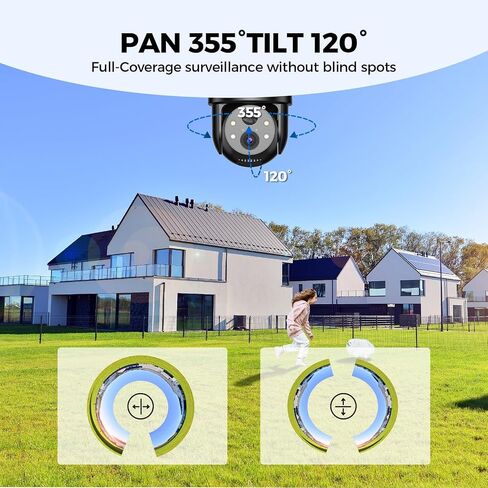 LITYMOL 4G LTE Cellular Security Camera, 2K Outdoor Camera Wireless with 360° View, Color Night Vision, AI Detection, 2-Way Audio, Spotlight Siren Alarm, SD/Cloud Storage in Kuwait