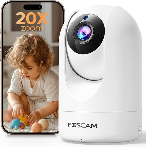 FOSCAM Home Security Camera R4S 4MP WiFi IP Camera,Wireless Baby Monitor with AI Human Detection Sound Detection 33ft Night Vision 2 Way Audio Compatible with Alexa Black 2PCS in Kuwait