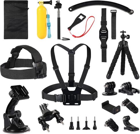 Action Camera Accessory Kit for GoPro Hero 11/10/9/8/7/6/5, Insta360, DJI Osmo Action, AKASO (KPE-075) in Kuwait