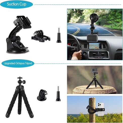 Action Camera Accessory Kit for GoPro Hero 11/10/9/8/7/6/5, Insta360, DJI Osmo Action, AKASO (KPE-075) in Kuwait