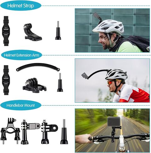 Action Camera Accessory Kit for GoPro Hero 11/10/9/8/7/6/5, Insta360, DJI Osmo Action, AKASO (KPE-075) in Kuwait