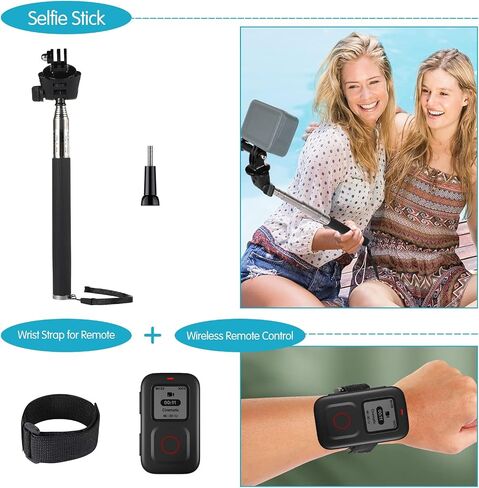 Action Camera Accessory Kit for GoPro Hero 11/10/9/8/7/6/5, Insta360, DJI Osmo Action, AKASO (KPE-075) in Kuwait