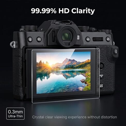 2 Pack 9H Tempered Glass Screen Protector Compatible for Fuji film X-T50 Digital Camera, Anti-Scratch Ultra Clear Bubble Free LCD Screen Cover, Screen Protector, Soft Shutter and Fiber Cloth for FUJI XT50 in Kuwait