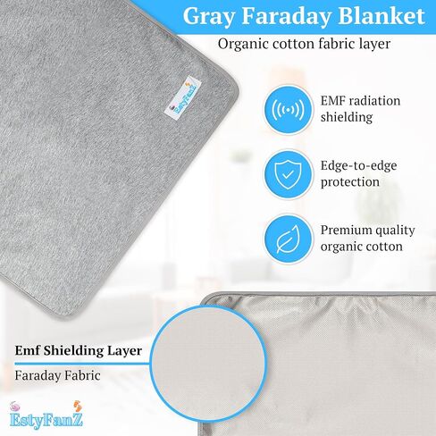 Gray Faraday Blanket - EMF Blocker for Home, 18 x 18 Inches, Comfy Radiation Protection While Using Your Laptop and Phone, Ideal Against Cell Signal, WiFi, Bluetooth, RF and Unwanted Signals in Kuwait