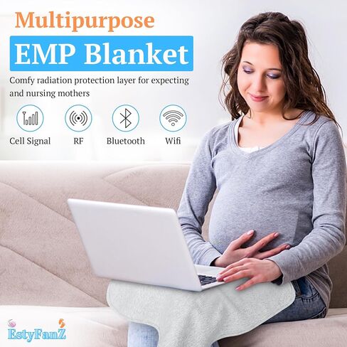 Gray Faraday Blanket - EMF Blocker for Home, 18 x 18 Inches, Comfy Radiation Protection While Using Your Laptop and Phone, Ideal Against Cell Signal, WiFi, Bluetooth, RF and Unwanted Signals in Kuwait