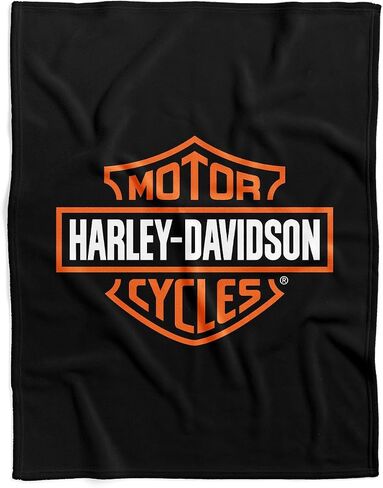 Harley-Davidson Classic Framed Silky Soft Swaddle Blanket, 40 x 50 in | 100% Polyester Baby Wrap, Smooth Surface, Gentle Everyday Layer, Neutral Reverse Side, Nursery Nap Tummy Time Stroller Travel in Kuwait
