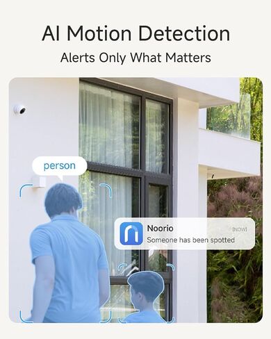 Noorio 2K Security Cameras Wireless Outdoor Magnetic, Color Night Vision | Cameras for Home Security, AI Detection, 2.4G WiFi Security Camera Outdoor/Indoor, 32G Local Storage, 2-Way Talk, B210-SE in Kuwait