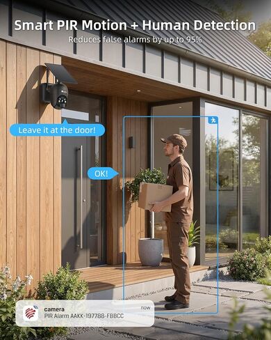 Ctronics 3MP Solar Security Camera Wireless Outdoor WiFi, PTZ Surveillacne Camera Battery-Powered for Home Security, 360° View, LED Light Color Night Vision, PIR Human Detection, 2-Way Audio (Grey) in Kuwait