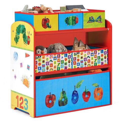 Delta Children - World of Eric Carle, The Very Hungry Caterpillar Design & Store 6 Bin Toy Storage Organizer - Greenguard Gold Certified, Red/Blue in Kuwait