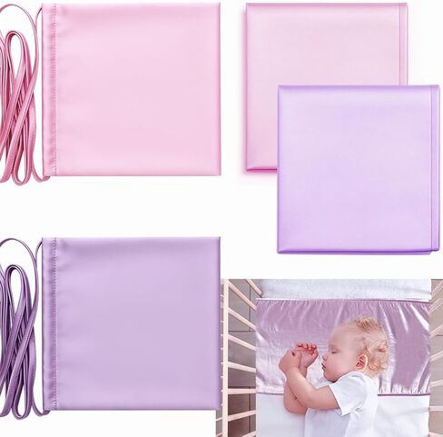 2 Pcs Satin Bassinet Sheet Baby Hair Protect Soft Silk Feeling Sheet Baby Bassinet for Rectangle Cradle Pad Mattress Newborn Infant (Pink+Purple) in Kuwait