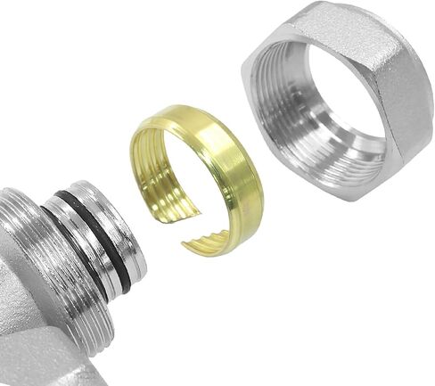 3/4" Elbow Air Piping Fittings - Heavy Duty Brass-Nickel Plated Compression Connectors for Shop & Garage Compressed Air Systems, Easy Install with Reaming Tool (2PCS) in Kuwait