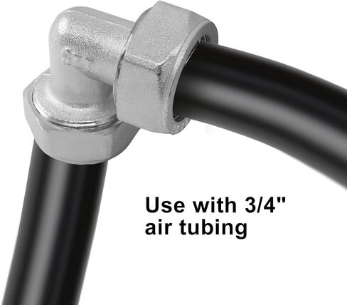 3/4" Elbow Air Piping Fittings - Heavy Duty Brass-Nickel Plated Compression Connectors for Shop & Garage Compressed Air Systems, Easy Install with Reaming Tool (2PCS) in Kuwait