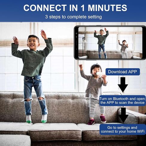 senri Mini Security Camera, 1080P HD WiFi Home Indoor Outdoor Camera for Baby/Pet/Nanny, IP Camera Remote Viewing for Security with iOS,Android Phone APP(Video Only) in Kuwait