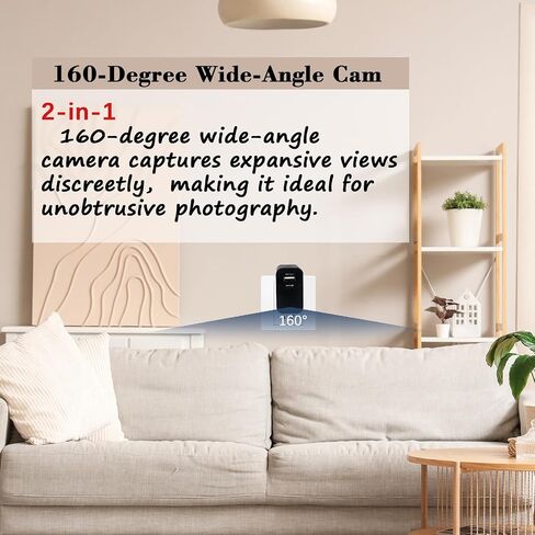 2026 Upgraded Camera Charger with WiFi Wireless Charger, 4K Security Camera Wireless Outlet Charger 160 Wide View & Remote App View (2.4GHz Nanny Cam for Home Indoor) in Kuwait