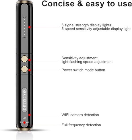 Hidden Camera Detectors – Small Anti Spy with Audio/Video GPS Tracker RF Detector for Wireless Cameras Cars Tracking Device - Mini Travel Pen for Finding Voice Recorder Bug Devices (Small Size) in Kuwait