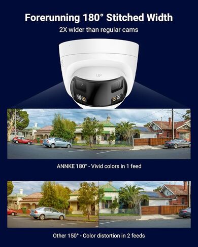 ANNKE 6MP PoE Security Camera Outdoor with Dual-Lens, 180° Filed of View | Color Night Vision, AI Person/Vehicle Detection, Two-Way Talk, Built-in SD Card Slot, FCD600 IP Surveillance Cam in Kuwait