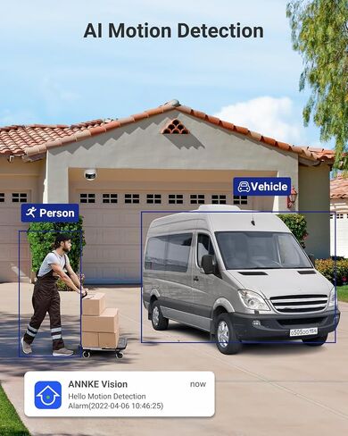 ANNKE 6MP PoE Security Camera Outdoor with Dual-Lens, 180° Filed of View | Color Night Vision, AI Person/Vehicle Detection, Two-Way Talk, Built-in SD Card Slot, FCD600 IP Surveillance Cam in Kuwait