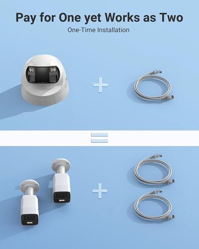 ANNKE 6MP PoE Security Camera Outdoor with Dual-Lens, 180° Filed of View | Color Night Vision, AI Person/Vehicle Detection, Two-Way Talk, Built-in SD Card Slot, FCD600 IP Surveillance Cam in Kuwait