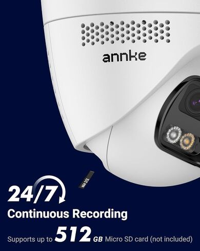 ANNKE 6MP PoE Security Camera Outdoor with Dual-Lens, 180° Filed of View | Color Night Vision, AI Person/Vehicle Detection, Two-Way Talk, Built-in SD Card Slot, FCD600 IP Surveillance Cam in Kuwait