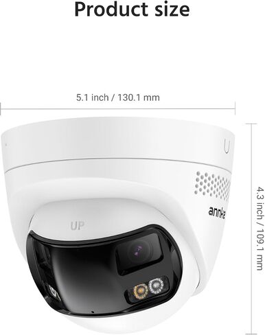ANNKE 6MP PoE Security Camera Outdoor with Dual-Lens, 180° Filed of View | Color Night Vision, AI Person/Vehicle Detection, Two-Way Talk, Built-in SD Card Slot, FCD600 IP Surveillance Cam in Kuwait