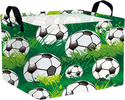 Baby Boy Collapsible Soccer Basket Kids Storage Bins (Green) | Rectangular, Foldable with handle,Toy Box Organizer, Home Room Decor in Kuwait