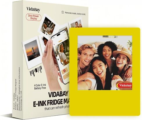 E-Paper Fridge Magnet Classic Plus, E-Ink Battery-Free Instant Photo Style Display, Wireless NFC Picture Frame, Phone-Controlled Acrylic Memo Board for Party/Travel/Home & Gifts in Kuwait