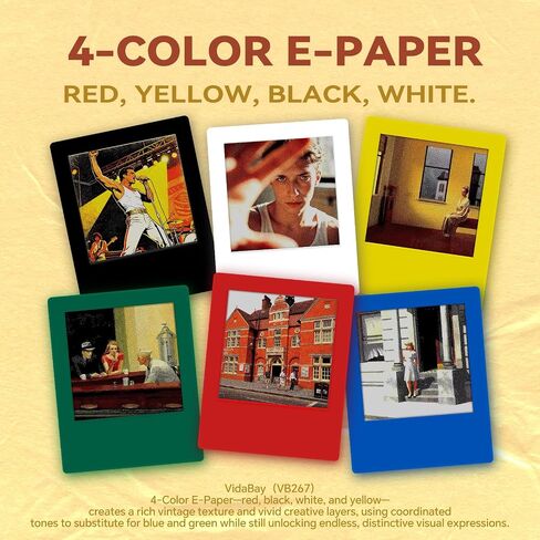 E-Paper Fridge Magnet Classic Plus, E-Ink Battery-Free Instant Photo Style Display, Wireless NFC Picture Frame, Phone-Controlled Acrylic Memo Board for Party/Travel/Home & Gifts in Kuwait