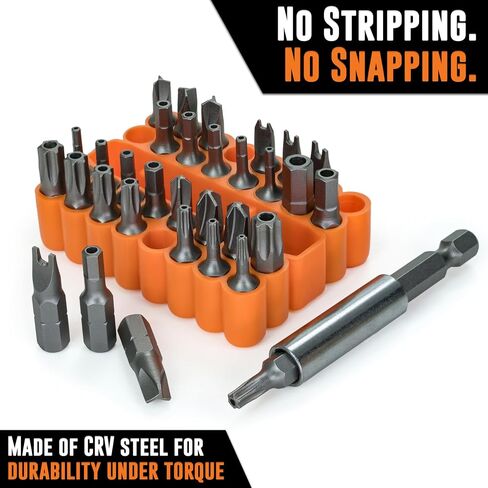 Mutt Tools 33pc Security Bit Set Torx Hex Spanner Tri Wing Tamperproof Bits | 33 Piece, Torx Hex Spanner, Tamperproof, Chrome Vanadium, Storage Case in Kuwait
