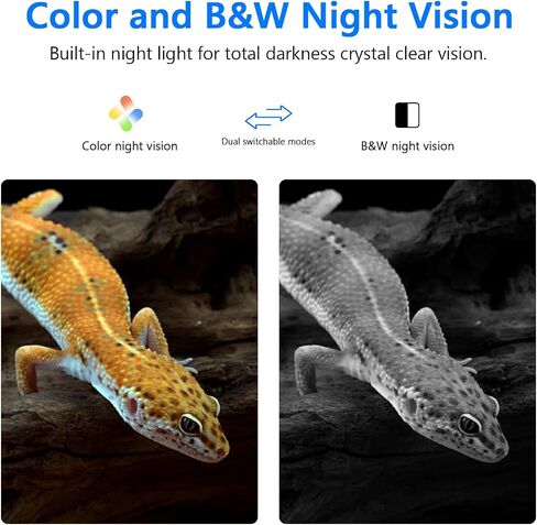 3MP 2K Aquarium & Terrarium Pet Camera with Light for Fish or Reptile Pet | Wide-angle Fisheye Close-focus Lens, With Lighting Function in Kuwait