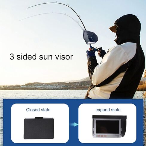 banapoy 1080P Underwater Fishing Camera, 4.3 Inch Screen 195 Degree Wide Angle Fish Finder with 30m Cable, Temperature Sensing for Raft Fishing Ice Aquaculture in Kuwait