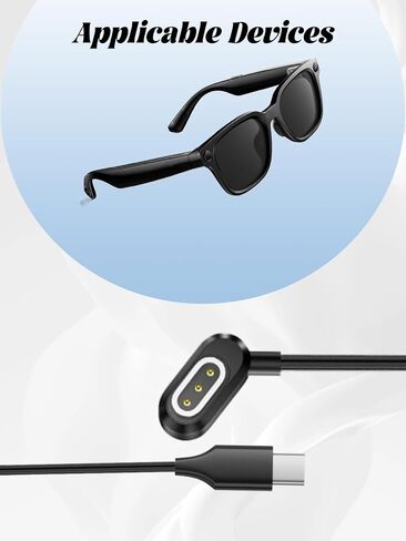 [2 Pack] for Rokid Glasses/AI Glasses Charging Cable, 3-Layer Safe Charging Protection, Ultra-Soft Flexible Cable, Safe Material(Not for Rokid Ar Glasses),Black in Kuwait