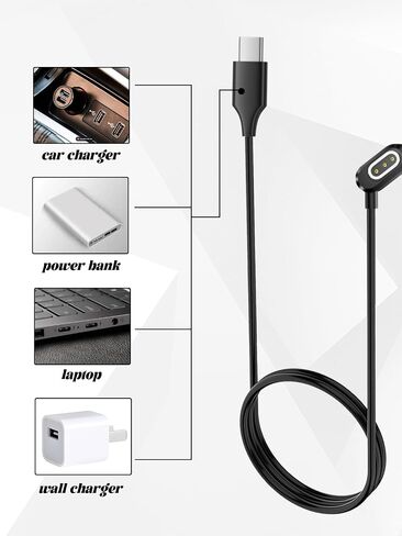 [2 Pack] for Rokid Glasses/AI Glasses Charging Cable, 3-Layer Safe Charging Protection, Ultra-Soft Flexible Cable, Safe Material(Not for Rokid Ar Glasses),Black in Kuwait