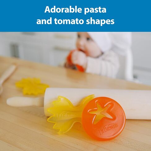 Dr. Brown's Aqua Cool Water-Filled Baby Teether, 2-Pack - Pasta/Tomato, 3m+ | Cooling Teether Toy for Babies, Soothes Sore Gums, Fun Pasta and Tomato Shapes, BPA-Free in Kuwait