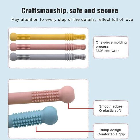 Hollow, Silicone Baby Teething Toys Chew Straw for Infants 0-6 Months, with Soft Massage Teeth and BPA Food Grade Material (Mixed Color) in Kuwait